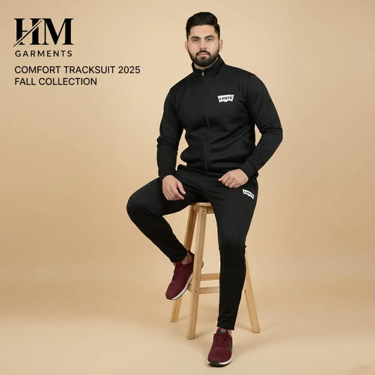 Black China Imported Scuba 4way Tracksuit