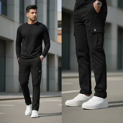 Black Imported China Man Cargo Pant
