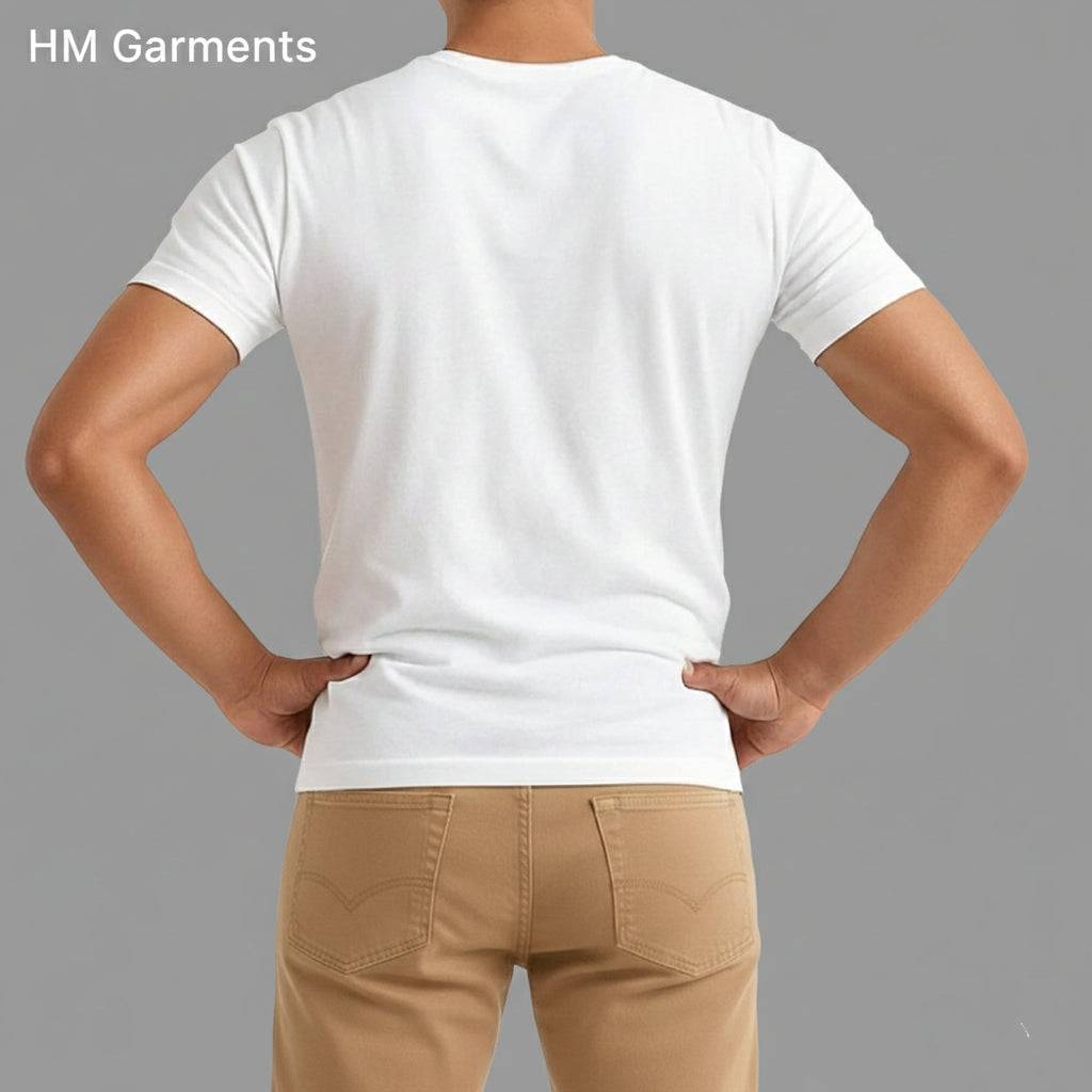 Premium White Half Sleeve Vest (Pack of 3) - 100% Cotton | HM Garments Store