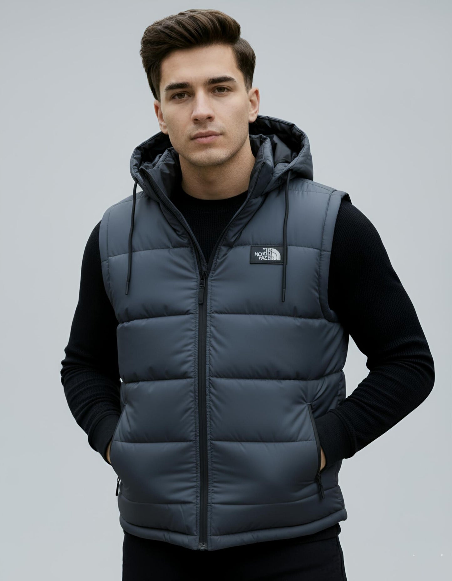 Versatile 2-in-1 Design with Detachable Hood Puffer Jacket for Men