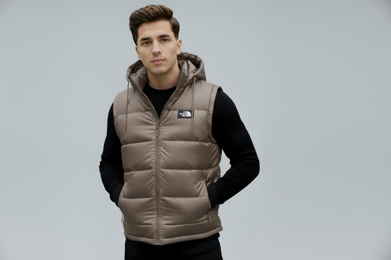 Versatile 2-in-1 Design with Detachable Hood Puffer Jacket for Men