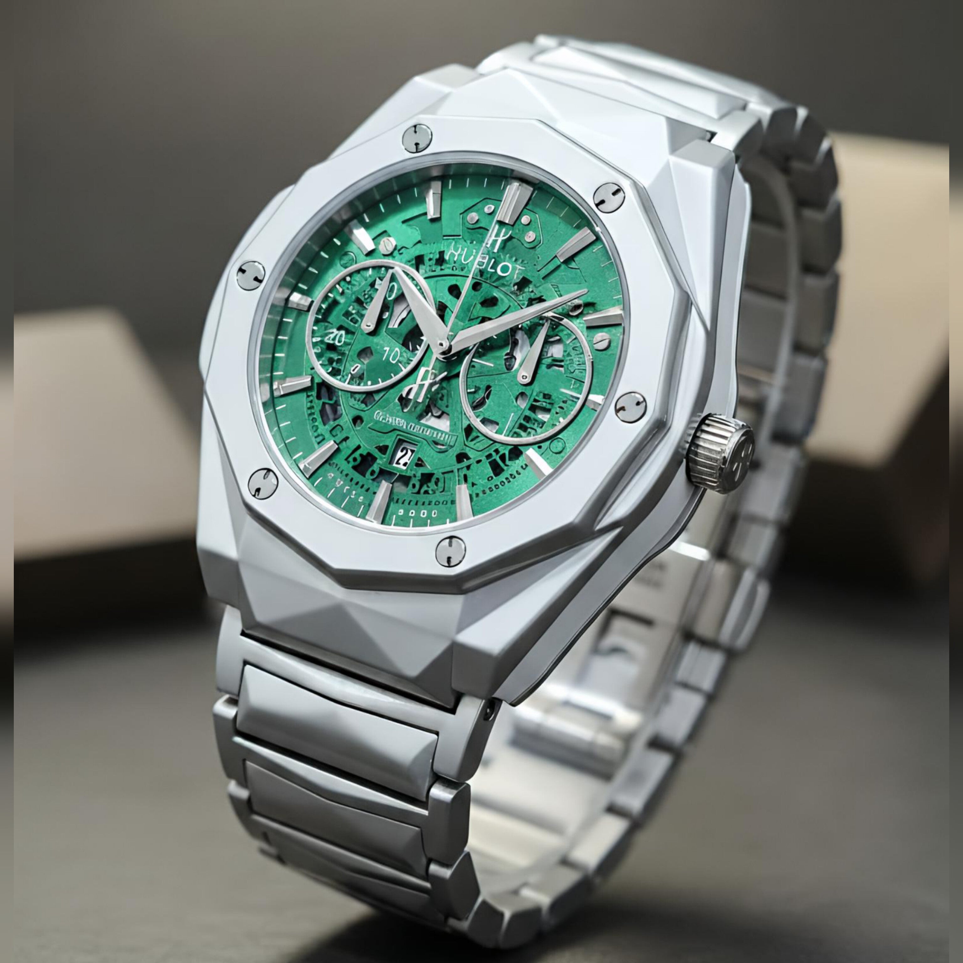 Diamond Cut Luxury Watch - Premium First Copy HB (3 Colors) | HM Garments