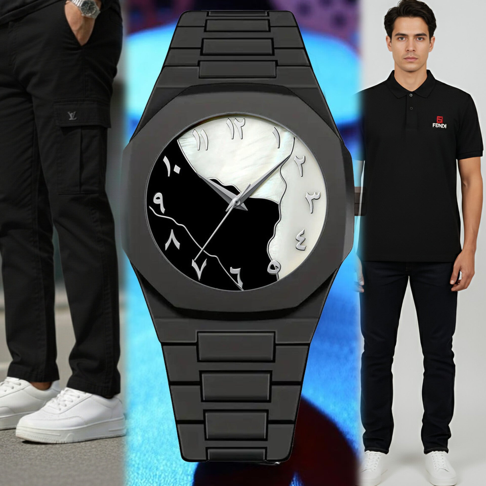 Exclusive Eid Bundle: T-Shirt, 6-Pocket Cargo & Luxury Watch - HM Garments
