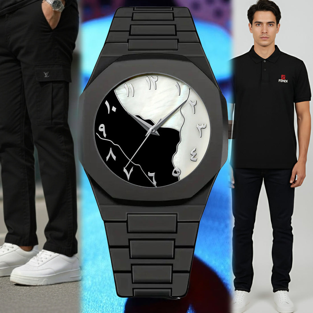 Exclusive Eid Bundle: T-Shirt, 6-Pocket Cargo & Luxury Watch - HM Garments