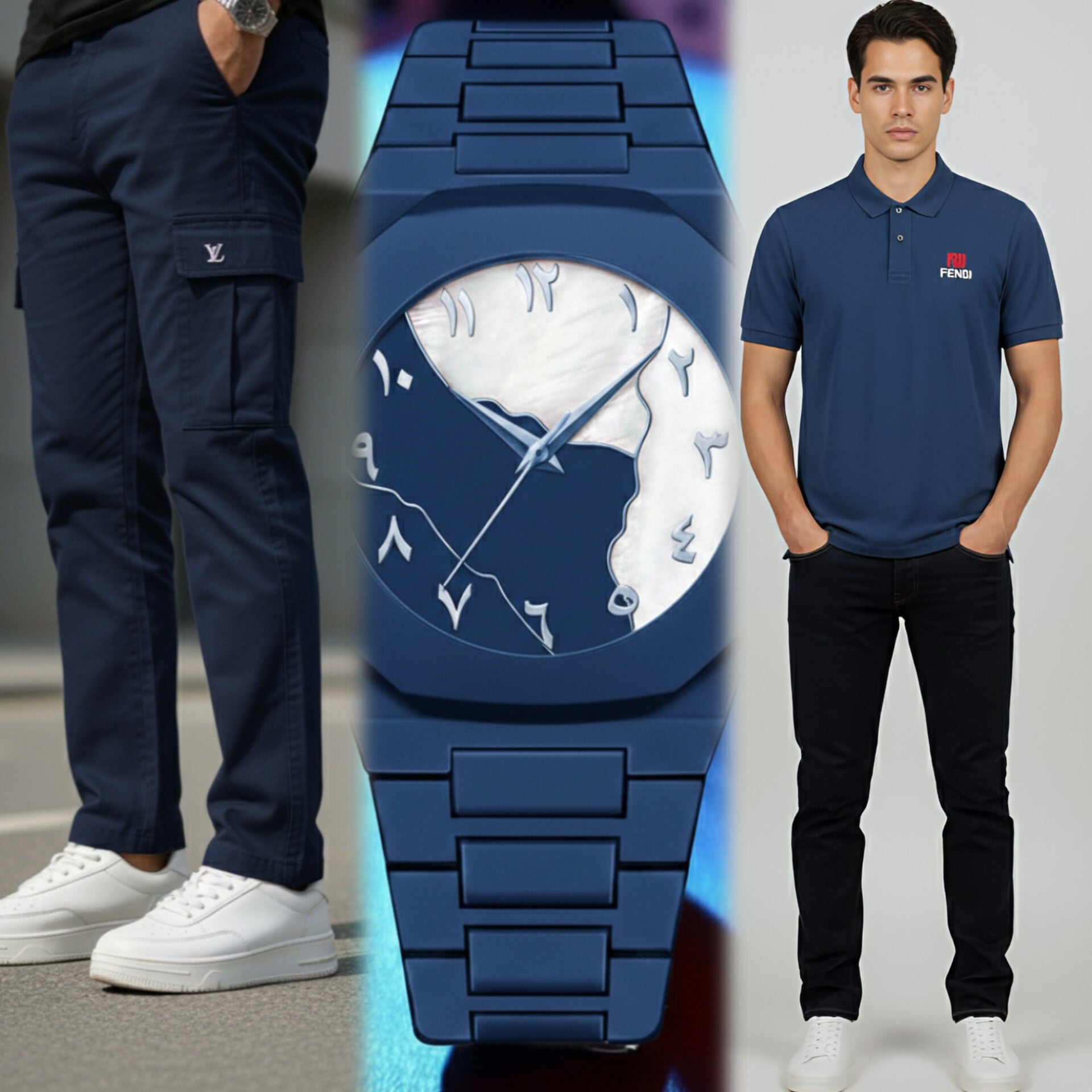 Exclusive Eid Bundle: T-Shirt, 6-Pocket Cargo & Luxury Watch - HM Garments