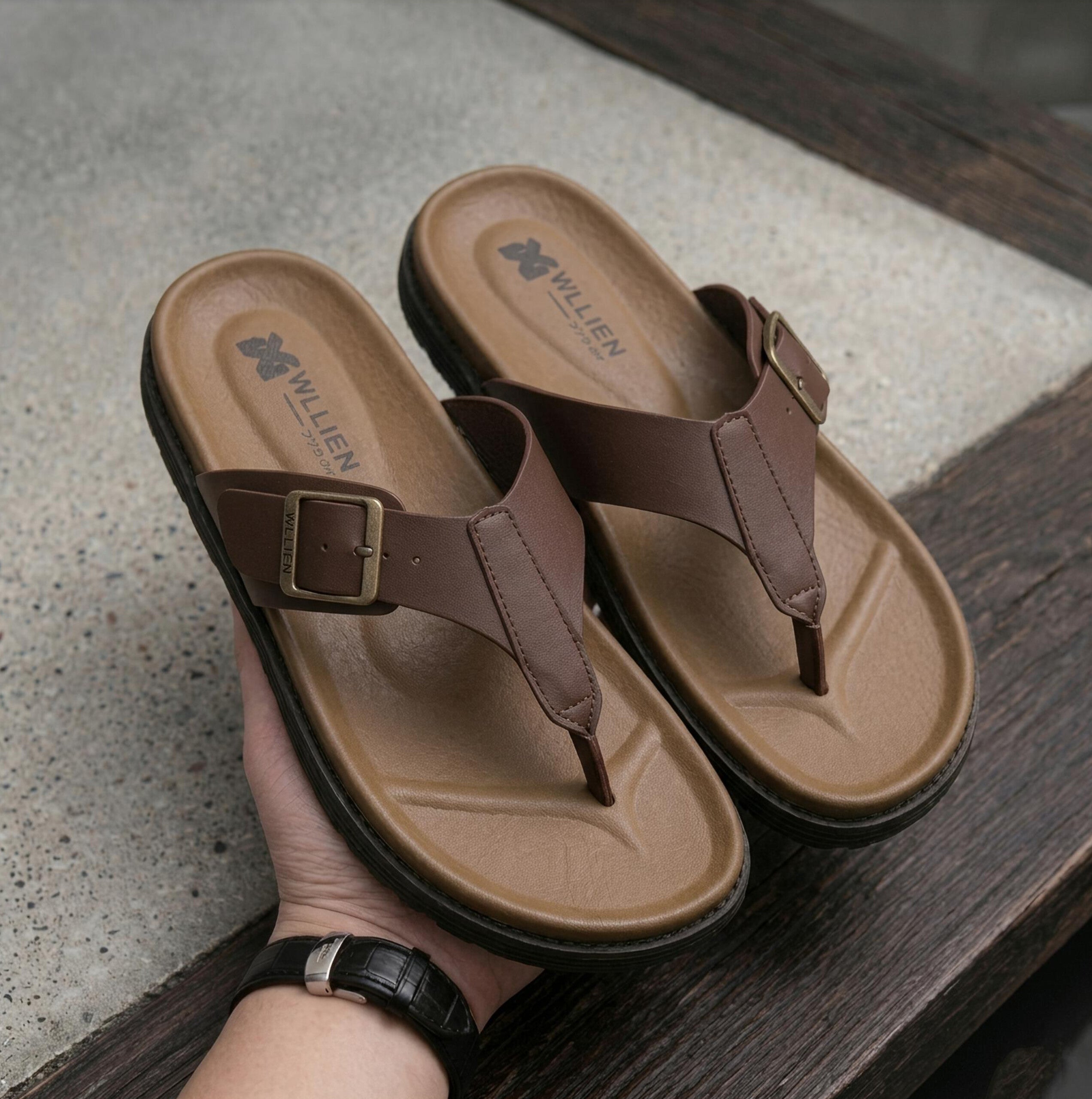 Brown Buckle Men's Sandals & Chappal | HM Store