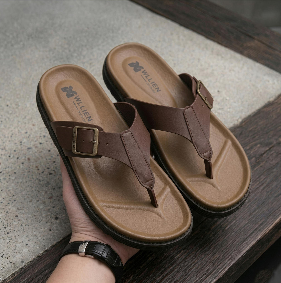 Brown Buckle Men's Sandals & Chappal | HM Store
