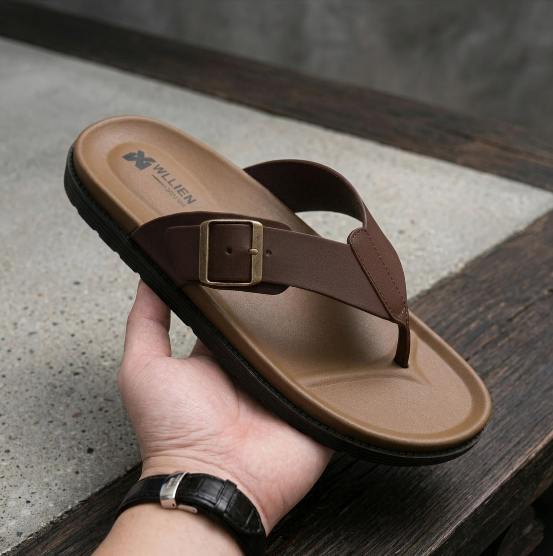 Brown Buckle Men's Sandals & Chappal | HM Store