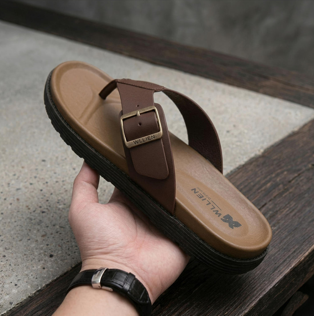 Brown Buckle Men's Sandals & Chappal | HM Store