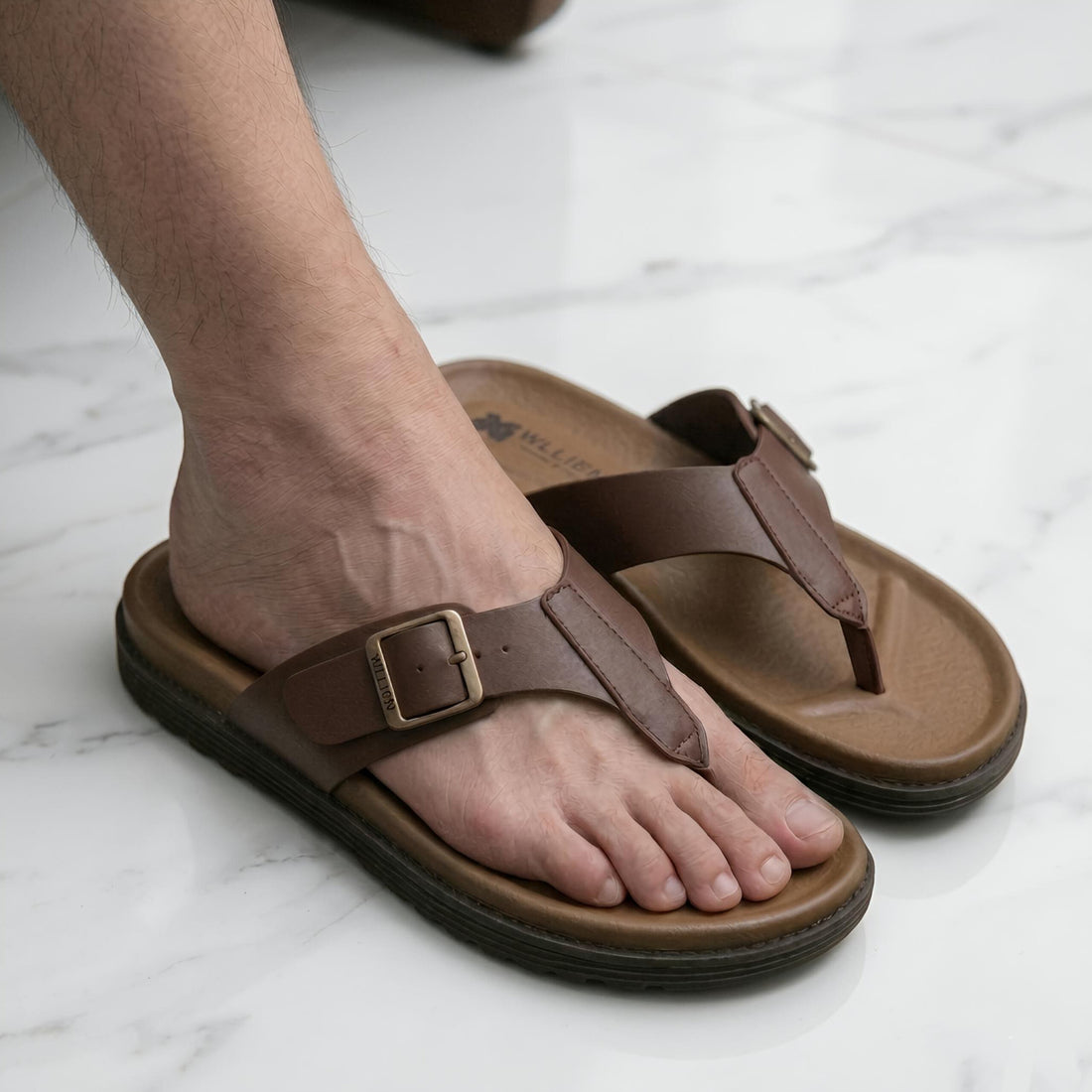 Brown Buckle Men's Sandals & Chappal | HM Store