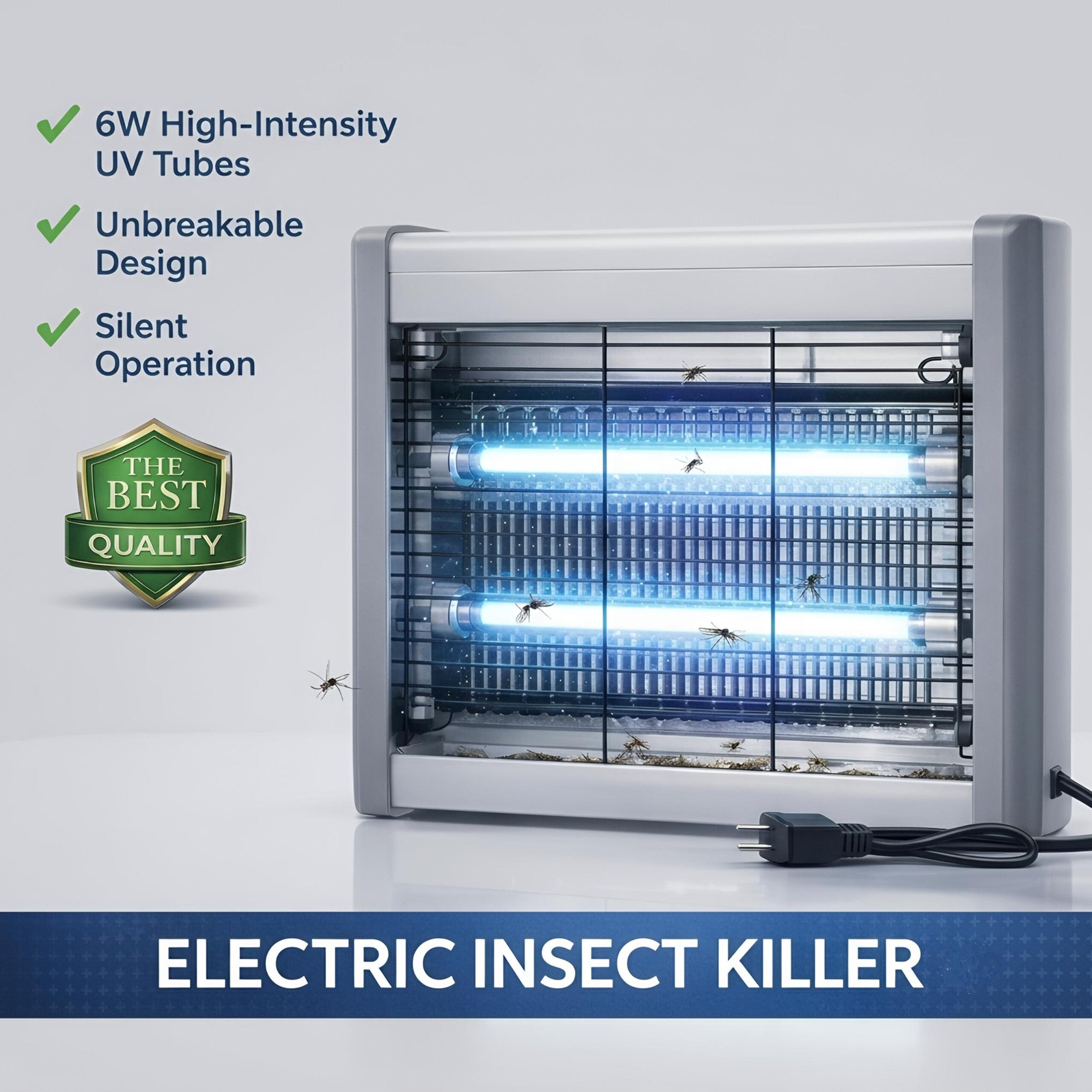 Electric UV Mosquito and Insect Killer Machine | Silent, Safe & Chemical-Free Bug Catcher (6W, 8W, 10W)