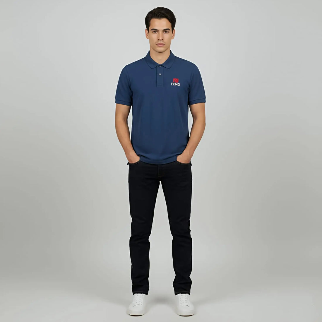 Navy Blue China Imported Short Sleeve T-Shirt