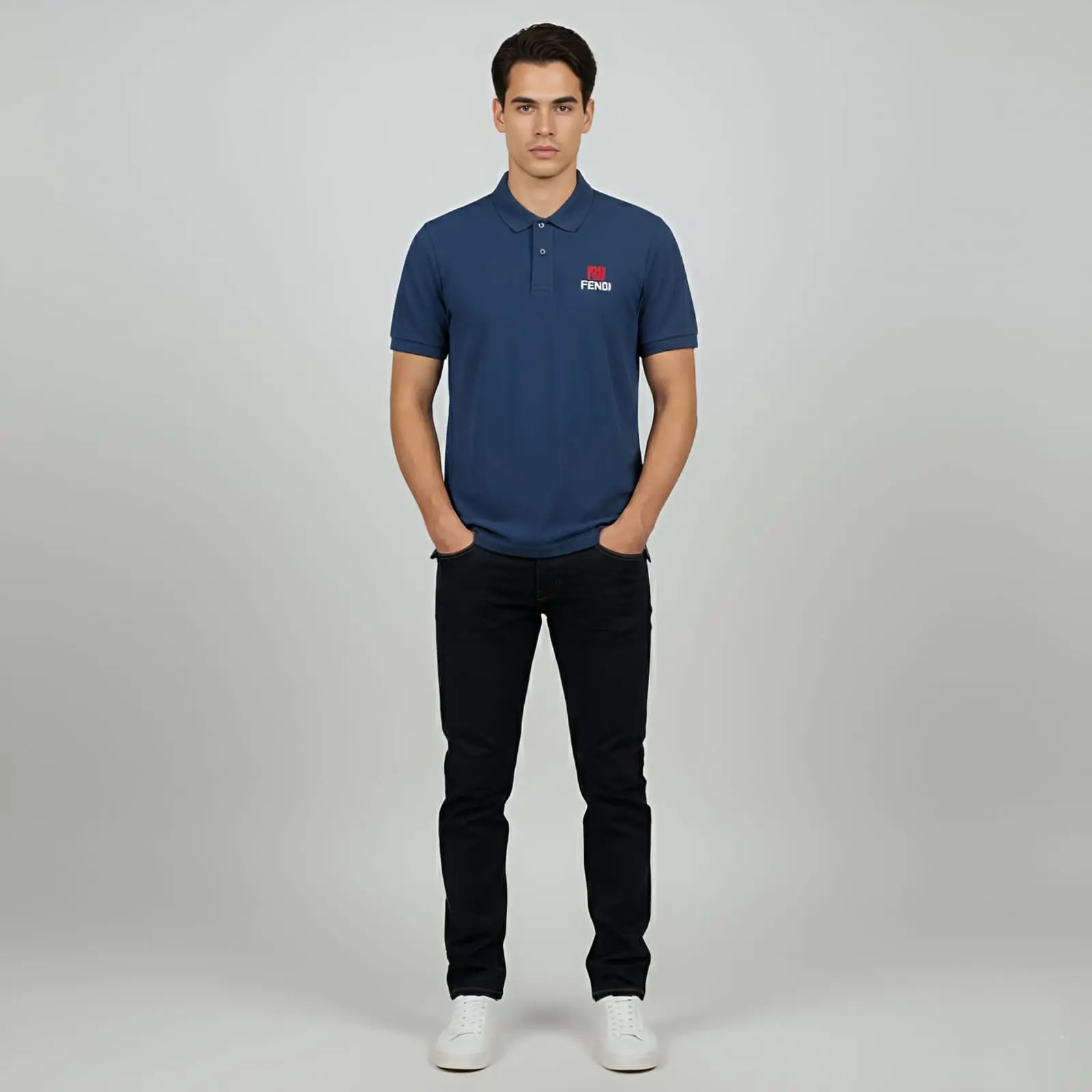 Navy Blue China Imported Short Sleeve T-Shirt