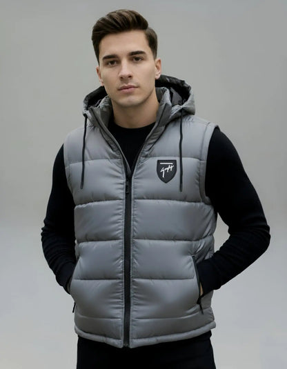 Silver Grey Puffer Jacket for Men