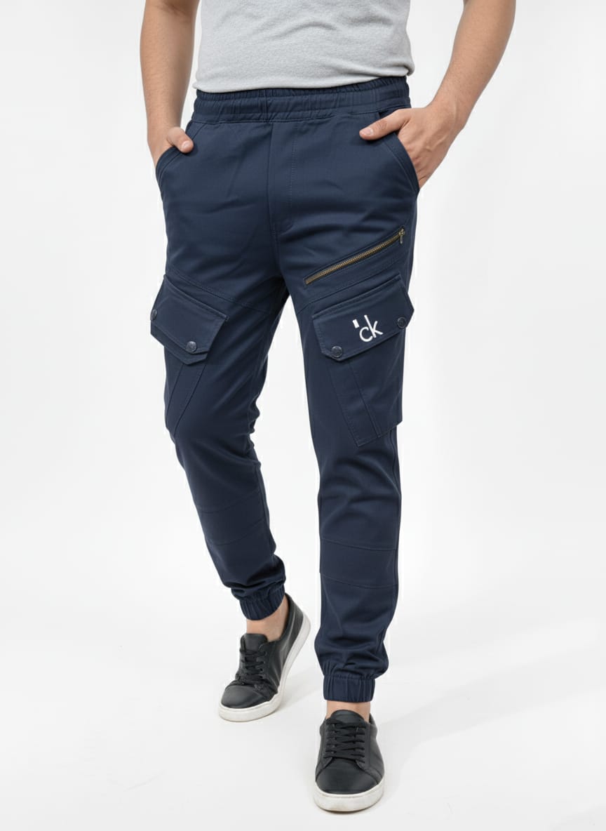 Navy Blue 8 Pockets Imported China Man Cargo Pant