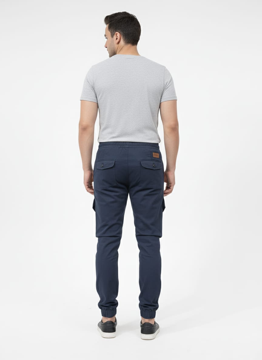Navy Blue 8 Pockets Imported China Man Cargo Pant