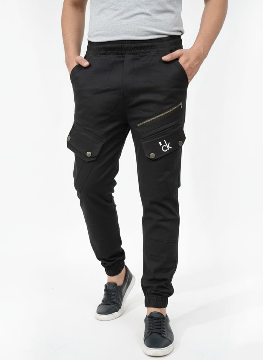 Black 8 Pockets Imported China Man Cargo Pant HM Garments