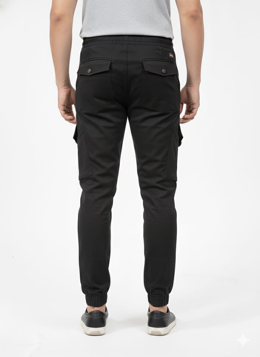 Black 8 Pockets Imported China Man Cargo Pant HM Garments