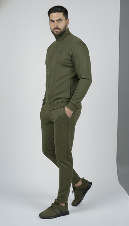 Wrinkle-Free Olive Green China Imported Scuba Tracksuit
