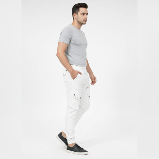 White 8 Pockets Imported China Man Cargo Pant