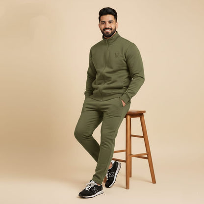 Wrinkle-Free Olive Green China Imported Scuba Tracksuit