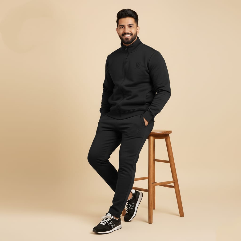 Wrinkle-Free Black China Imported Scuba Tracksuit HM Garments