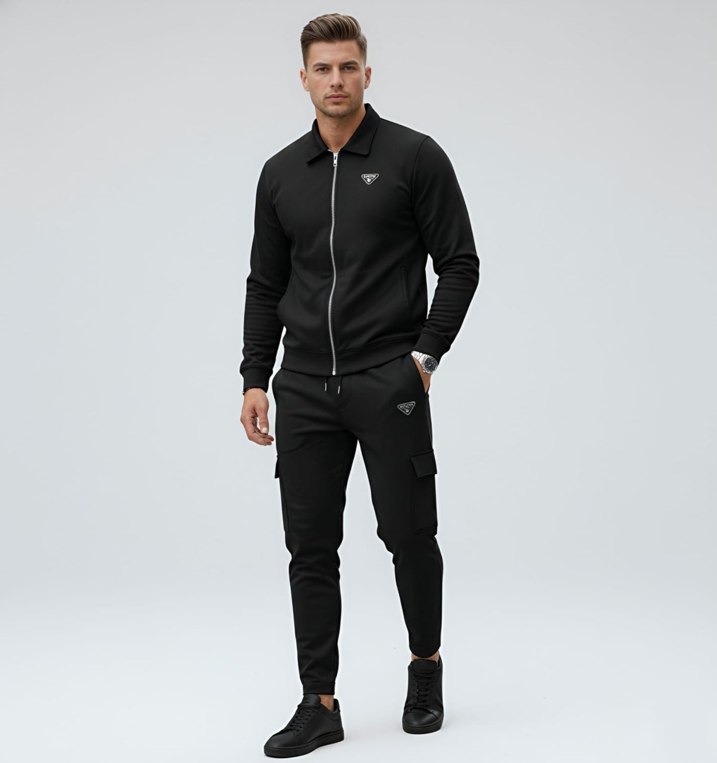 Black Suede Scuba China imported Tracksuit HM Garments