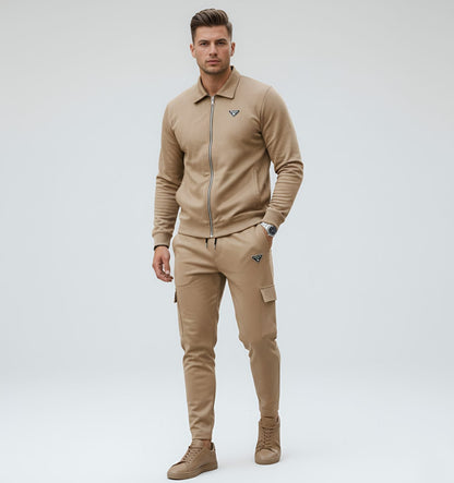 Camel Color Suede Scuba China imported Tracksuit HM Garments