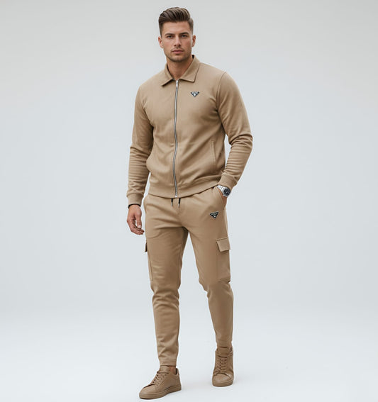 Camel Color Suede Scuba China imported Tracksuit HM Garments