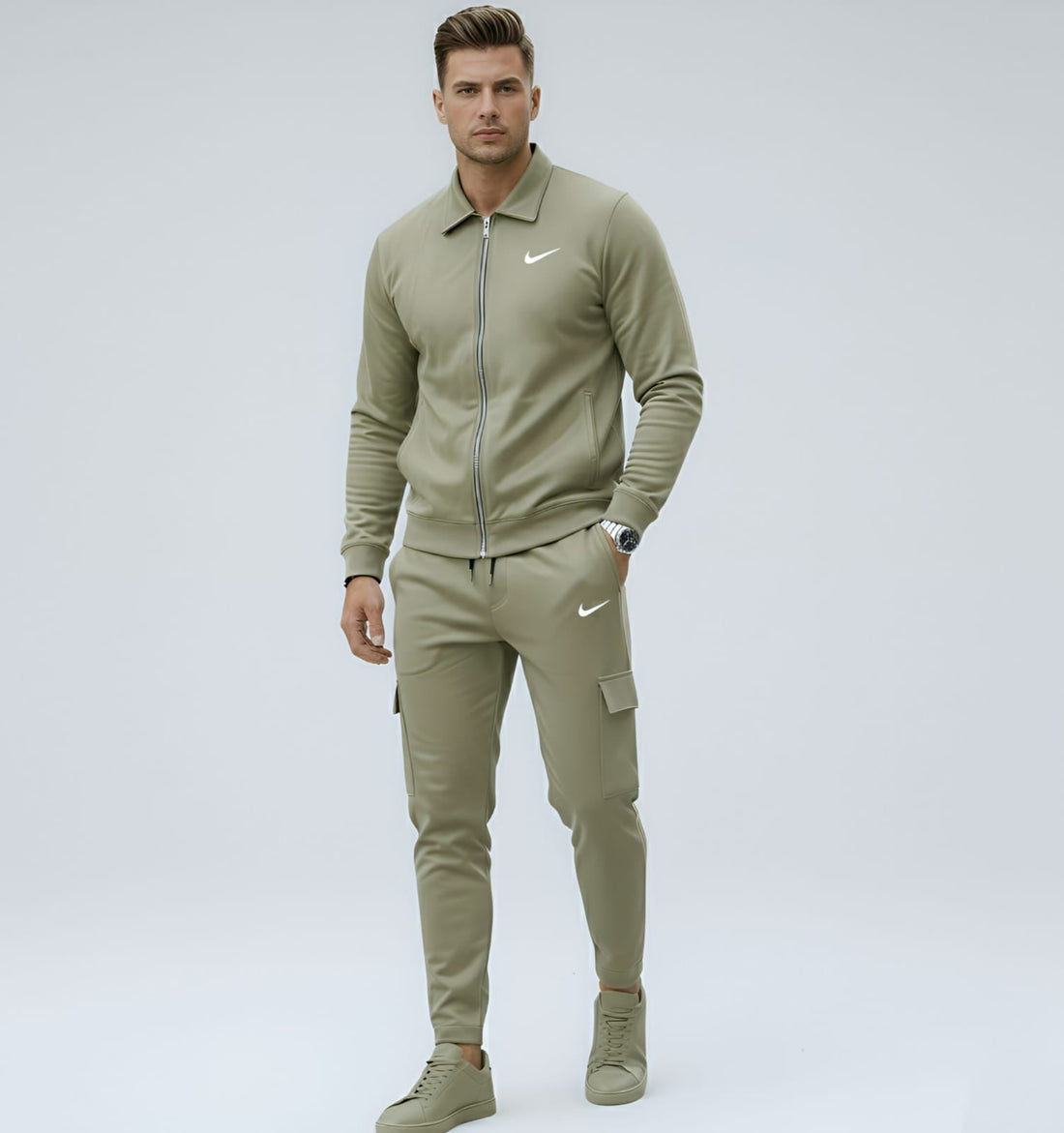 Suede Scuba China imported Tracksuit Light Olive-320 GSM HM Garments
