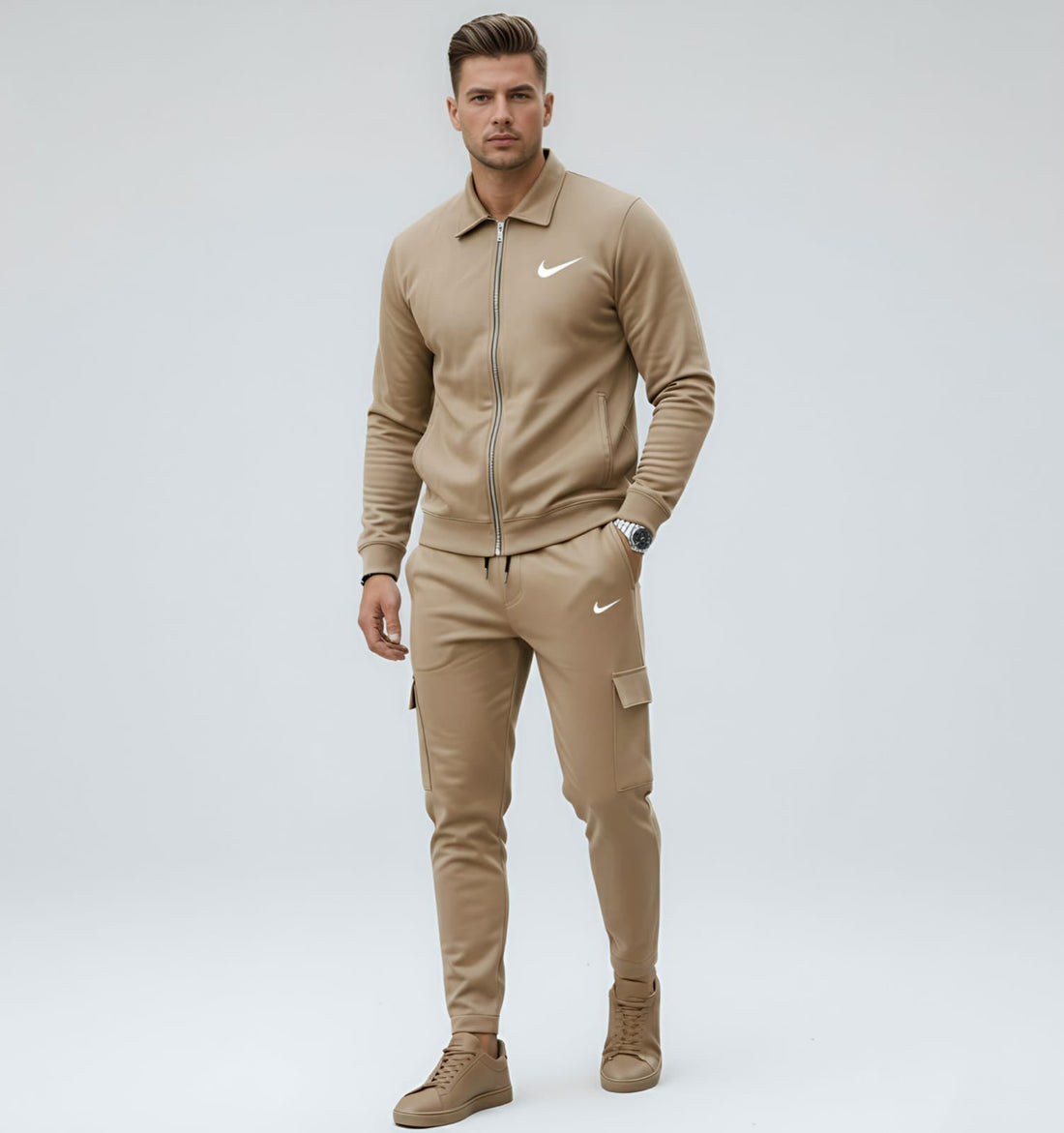 Suede Scuba China imported Tracksuit Camel Color-320 GSM HM Garments