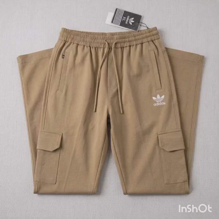 Premium Poly-Cotton Woven Terry Cargo Trousers for Men | HM Store