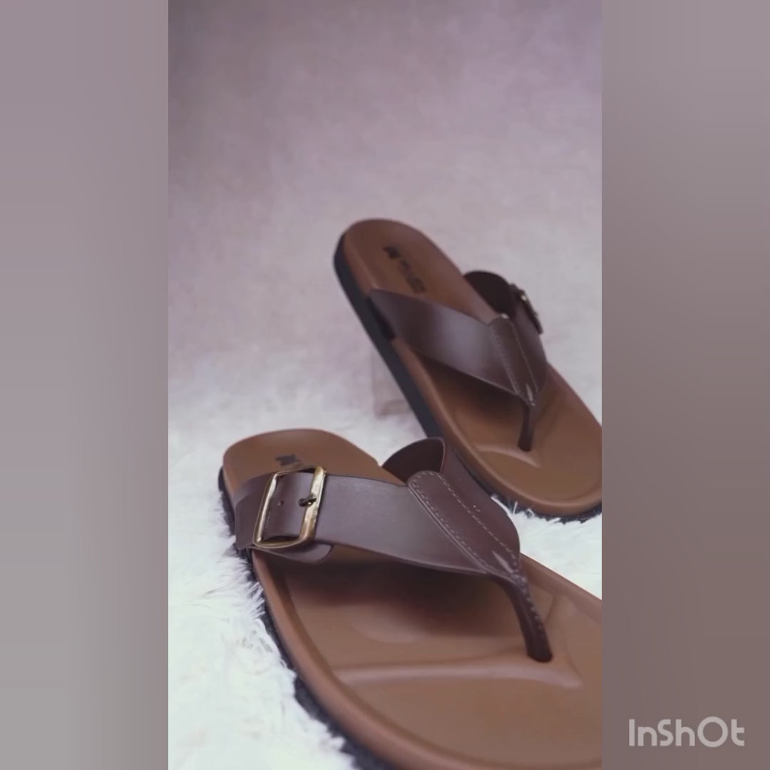 Brown Buckle Men's Sandals & Chappal | HM Store